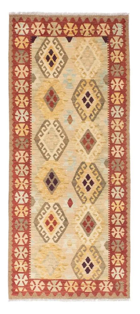 Biegacz Dywan Kelim - Orientalny - 199 x 79 cm - beżowy
