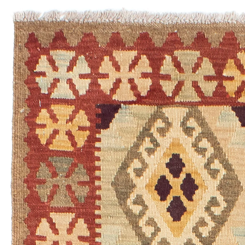 Biegacz Dywan Kelim - Orientalny - 199 x 79 cm - beżowy