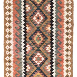 Biegacz Dywan Kelim - Orientalny - 200 x 101 cm - jasnobrązowy