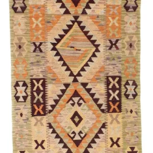 Biegacz Dywan Kelim - Orientalny - 200 x 69 cm - beżowy