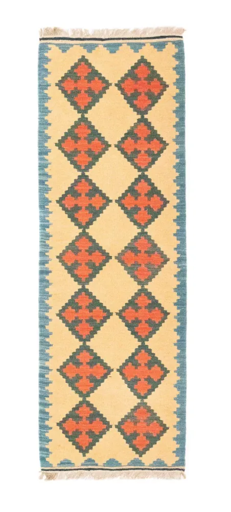 Biegacz Dywan Kelim - Orientalny - 200 x 60 cm - beżowy