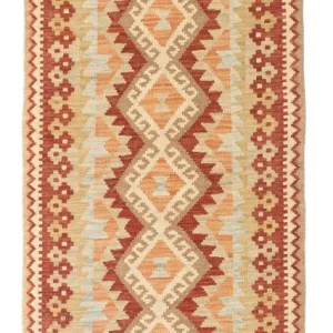 Biegacz Dywan Kelim - Orientalny - 200 x 75 cm - beżowy