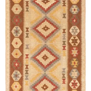 Biegacz Dywan Kelim - Orientalny - 200 x 79 cm - jasnobrązowy