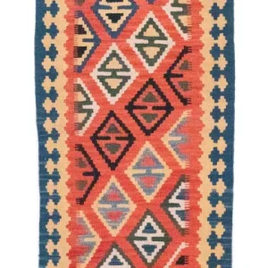 Biegacz Dywan Kelim - Orientalny - 200 x 70 cm - pomarańczowy