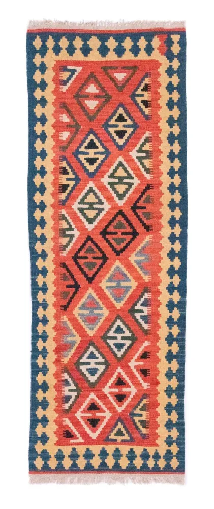 Biegacz Dywan Kelim - Orientalny - 200 x 70 cm - pomarańczowy