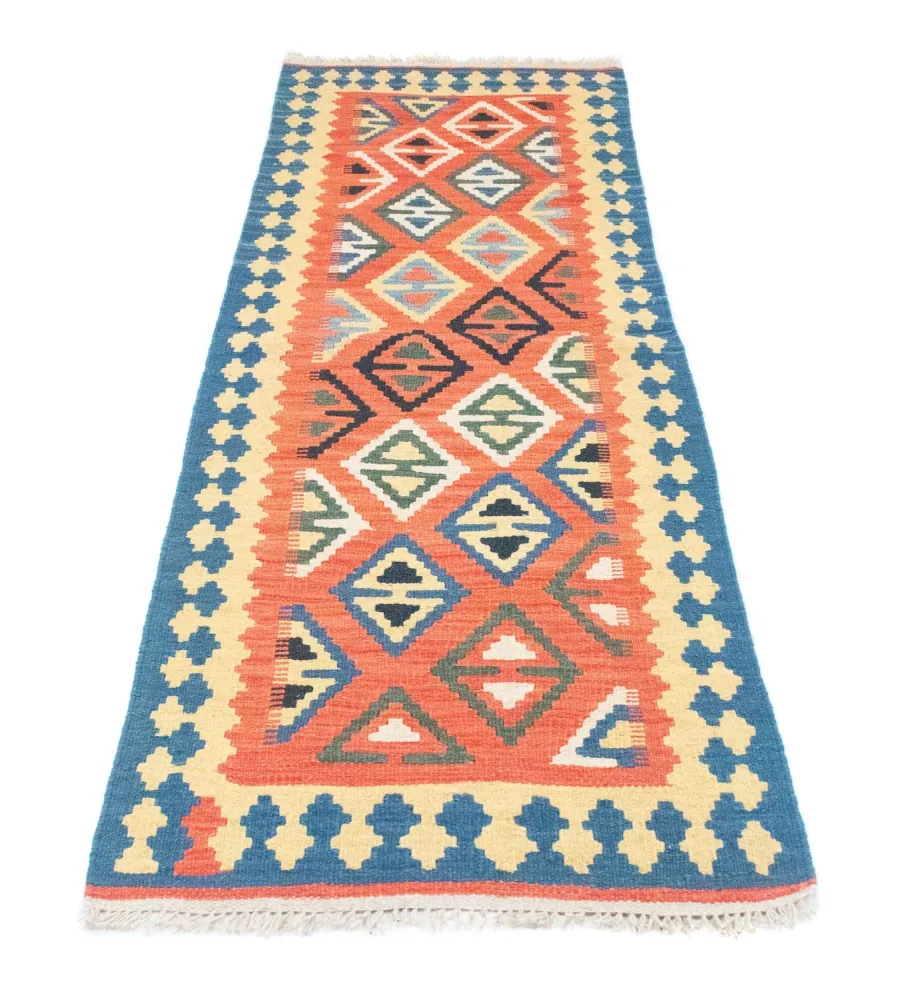 Biegacz Dywan Kelim - Orientalny - 200 x 70 cm - pomarańczowy