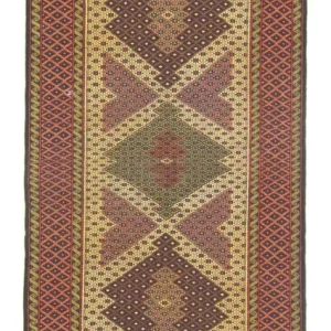 Biegacz Dywan Kelim - Orientalny - 201 x 82 cm - beżowy
