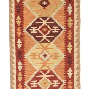 Biegacz Dywan Kelim - Orientalny - 201 x 64 cm - jasnobrązowy