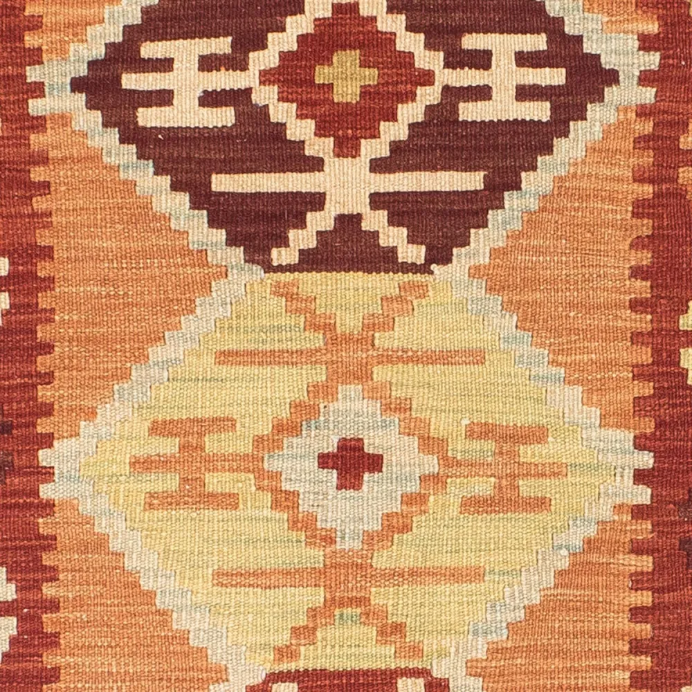 Biegacz Dywan Kelim - Orientalny - 201 x 64 cm - jasnobrązowy