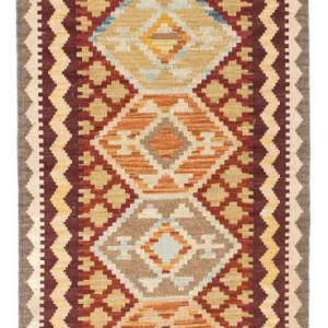 Biegacz Dywan Kelim - Orientalny - 202 x 73 cm - beżowy