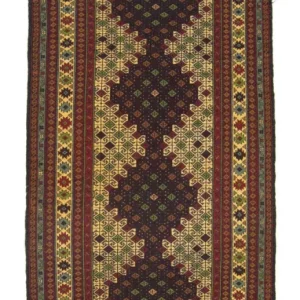 Biegacz Dywan Kelim - Orientalny - 202 x 84 cm - niebieski