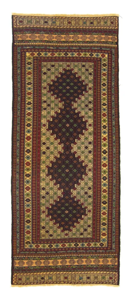 Biegacz Dywan Kelim - Orientalny - 202 x 84 cm - niebieski