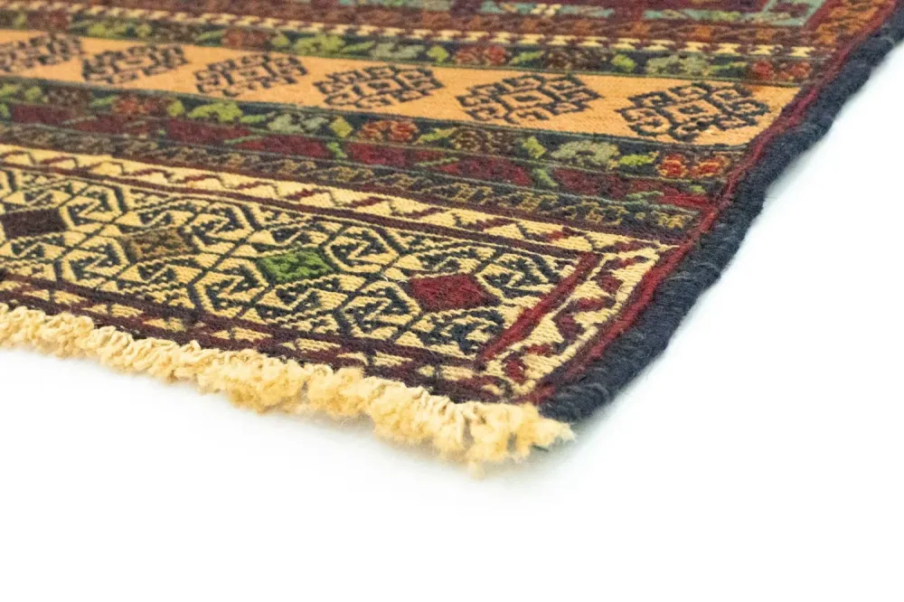 Biegacz Dywan Kelim - Orientalny - 202 x 84 cm - niebieski