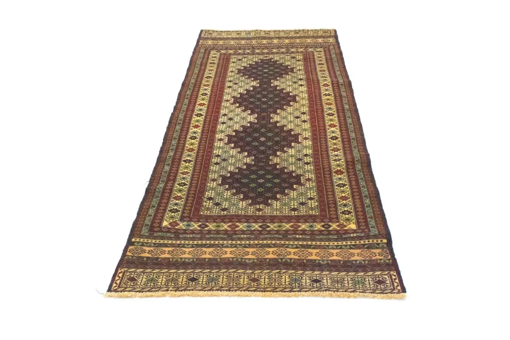Biegacz Dywan Kelim - Orientalny - 202 x 84 cm - niebieski