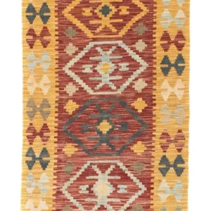 Biegacz Dywan Kelim - Orientalny - 202 x 72 cm - wielokolorowy