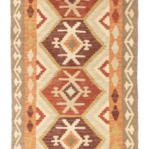 Biegacz Dywan Kelim - Orientalny - 203 x 73 cm - beżowy