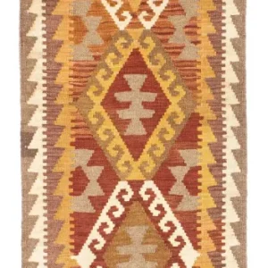 Biegacz Dywan Kelim - Orientalny - 203 x 64 cm - jasnobrązowy