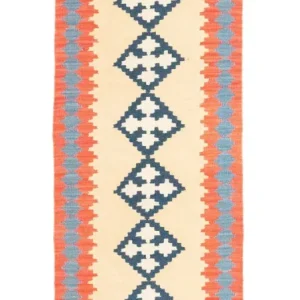 Biegacz Dywan Kelim - Orientalny - 205 x 60 cm - beżowy