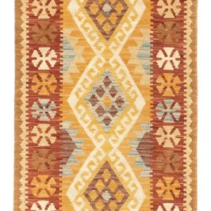 Biegacz Dywan Kelim - Orientalny - 206 x 67 cm - jasnobrązowy
