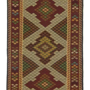 Biegacz Dywan Kelim - Orientalny - 208 x 85 cm - beżowy