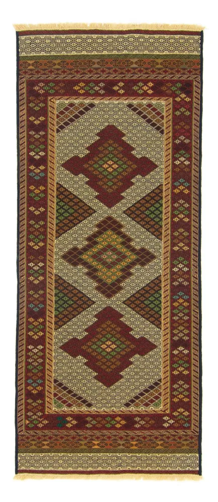 Biegacz Dywan Kelim - Orientalny - 208 x 85 cm - beżowy