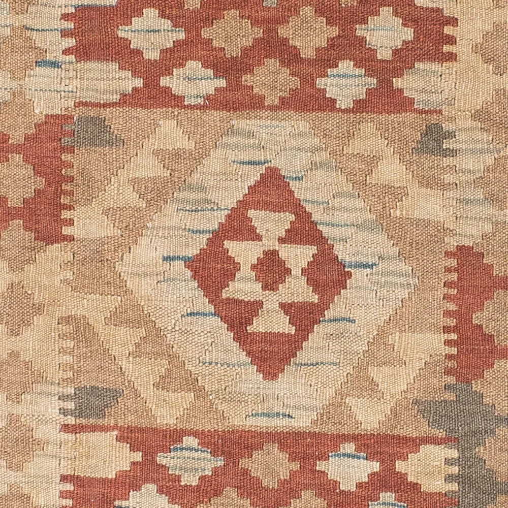 Biegacz Dywan Kelim - Orientalny - 212 x 79 cm - jasnobrązowy