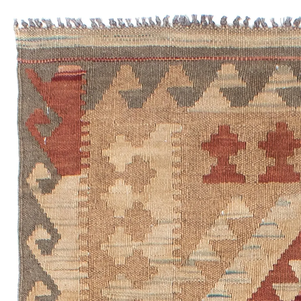 Biegacz Dywan Kelim - Orientalny - 212 x 79 cm - jasnobrązowy