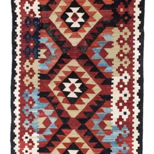 Biegacz Dywan Kelim - Orientalny - 222 x 100 cm - wielokolorowy