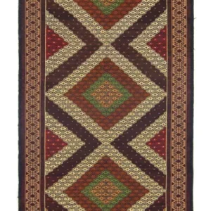 Biegacz Dywan Kelim - Orientalny - 222 x 85 cm - brązowy