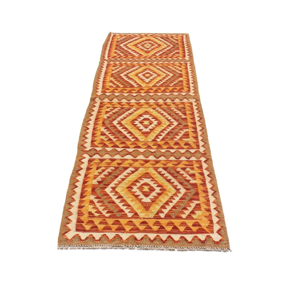 Biegacz Dywan Kelim - Orientalny - 231 x 62 cm - brązowy
