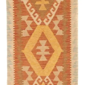 Biegacz Dywan Kelim - Splash - 202 x 62 cm - rdza