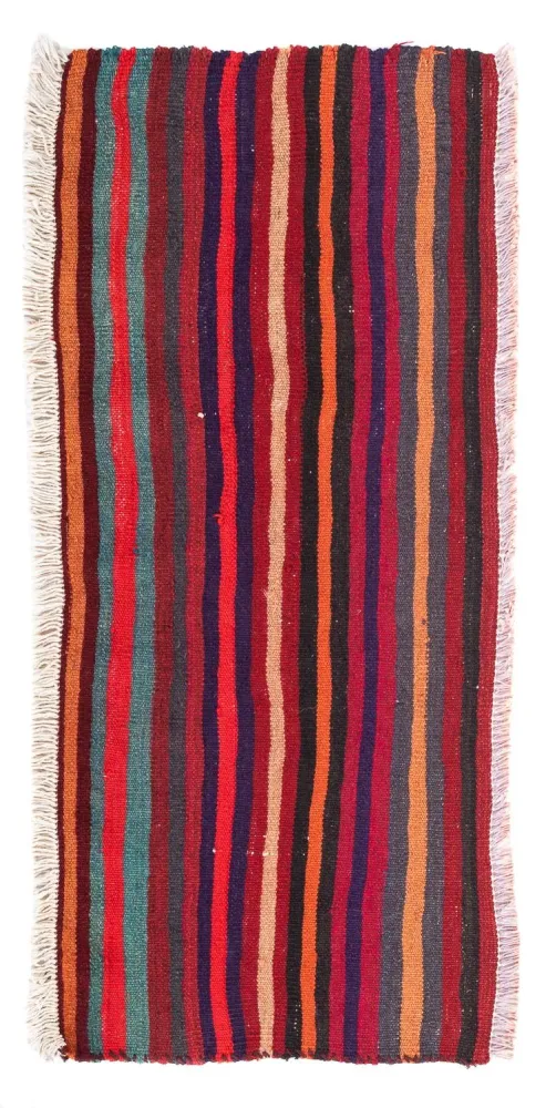 Biegacz Dywan Kelim - Stary - 105 x 45 cm - wielokolorowy