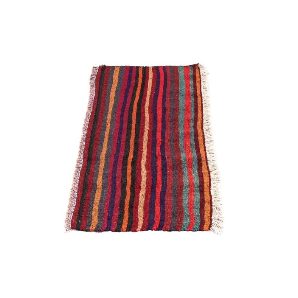Biegacz Dywan Kelim - Stary - 105 x 45 cm - wielokolorowy