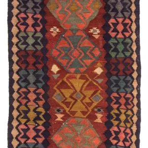 Biegacz Dywan Kelim - Stary - 230 x 110 cm - wielokolorowy