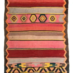 Biegacz Dywan Kelim - Stary - 250 x 120 cm - wielokolorowy