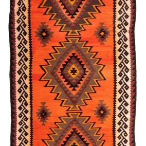 Biegacz Dywan Kelim - Stary - 265 x 145 cm - wielokolorowy