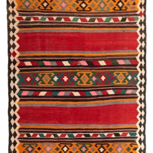 Biegacz Dywan Kelim - Stary - 270 x 145 cm - wielokolorowy
