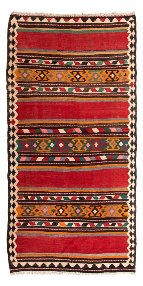 Biegacz Dywan Kelim - Stary - 270 x 145 cm - wielokolorowy