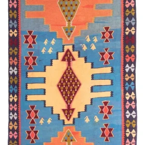 Biegacz Dywan Kelim - Stary - 280 x 140 cm - wielokolorowy