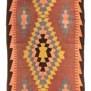 Biegacz Dywan Kelim - Stary - 295 x 115 cm - wielokolorowy