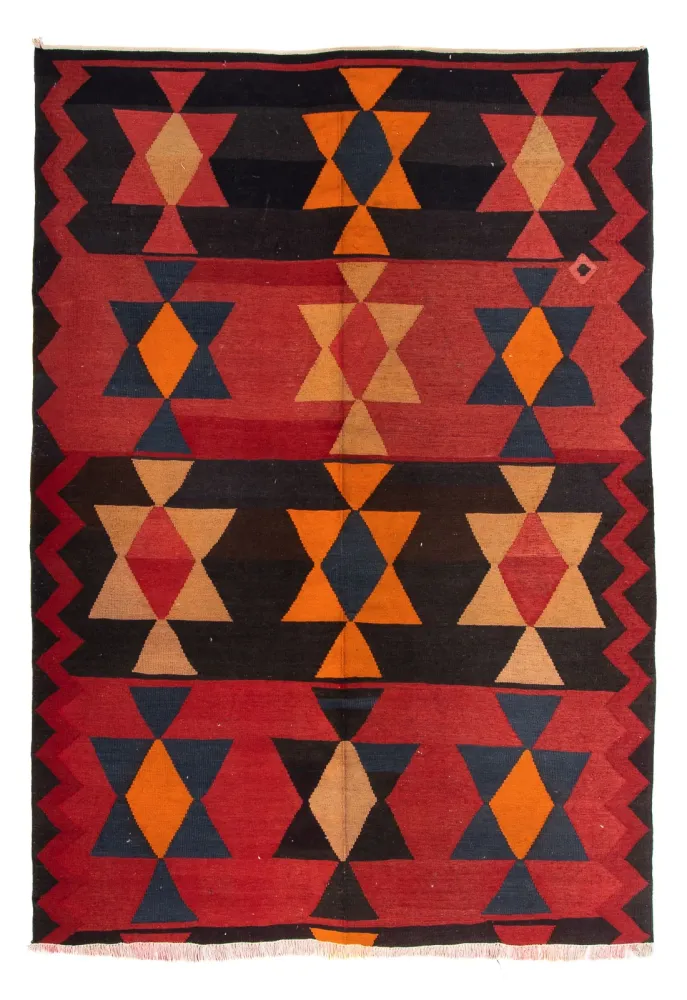 Biegacz Dywan Kelim - Stary - 295 x 120 cm - wielokolorowy