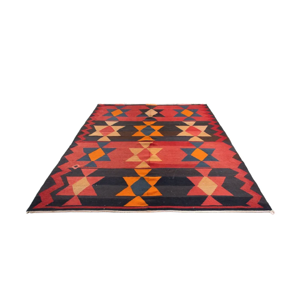 Biegacz Dywan Kelim - Stary - 295 x 120 cm - wielokolorowy