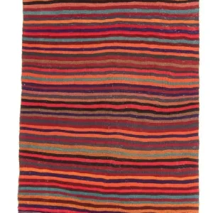 Biegacz Dywan Kelim - Stary - 300 x 122 cm - wielokolorowy