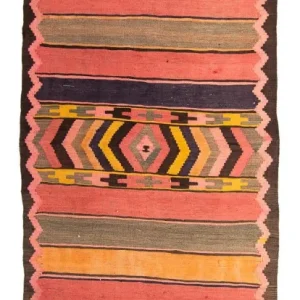 Biegacz Dywan Kelim - Stary - 300 x 125 cm - wielokolorowy
