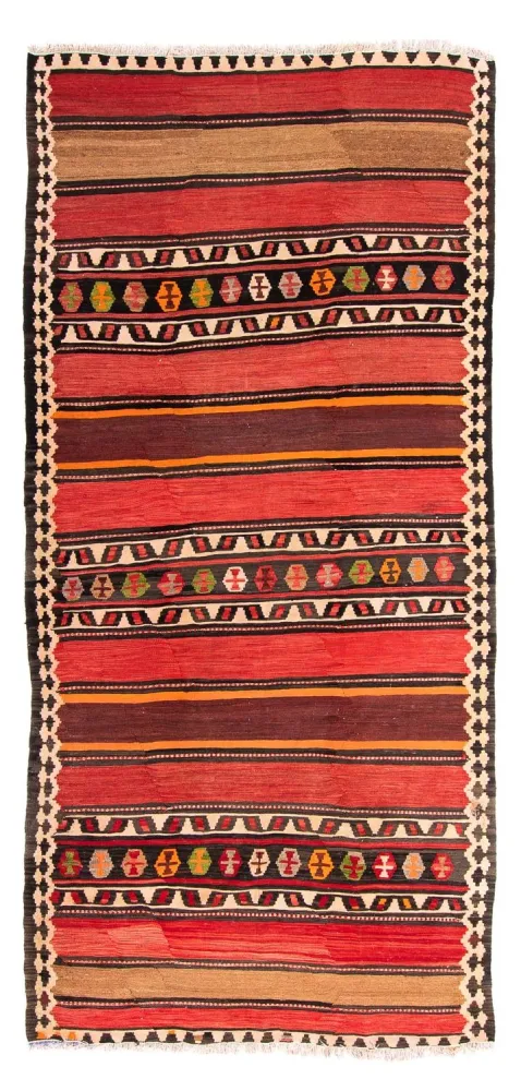 Biegacz Dywan Kelim - Stary - 300 x 145 cm - wielokolorowy