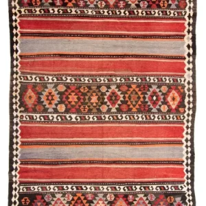 Biegacz Dywan Kelim - Stary - 310 x 140 cm - wielokolorowy