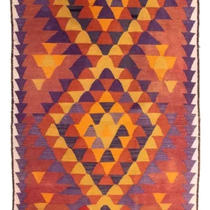Biegacz Dywan Kelim - Stary - 310 x 150 cm - wielokolorowy