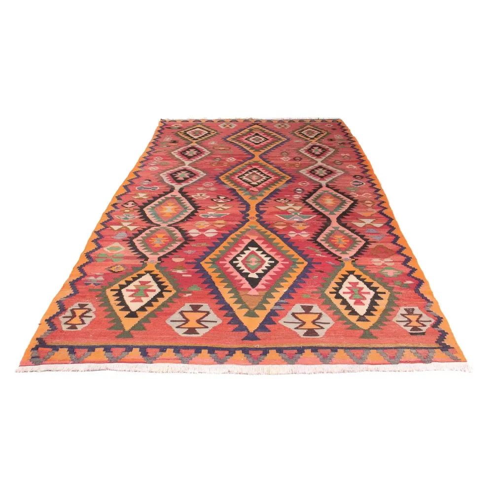 Biegacz Dywan Kelim - Stary - 310 x 165 cm - wielokolorowy