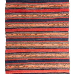 Biegacz Dywan Kelim - Stary - 312 x 142 cm - wielokolorowy