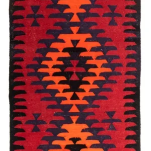 Biegacz Dywan Kelim - Stary - 320 x 120 cm - wielokolorowy